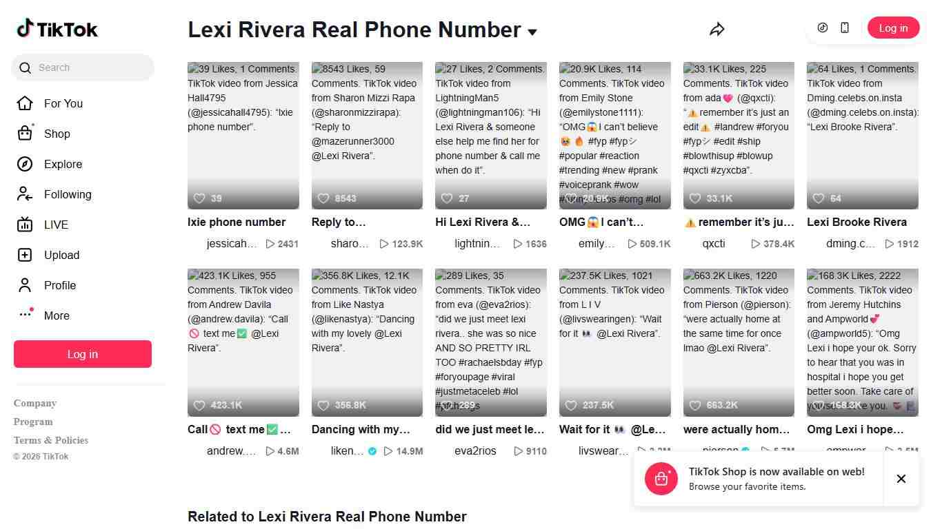 Lexi Rivera Real Phone Number TikTok